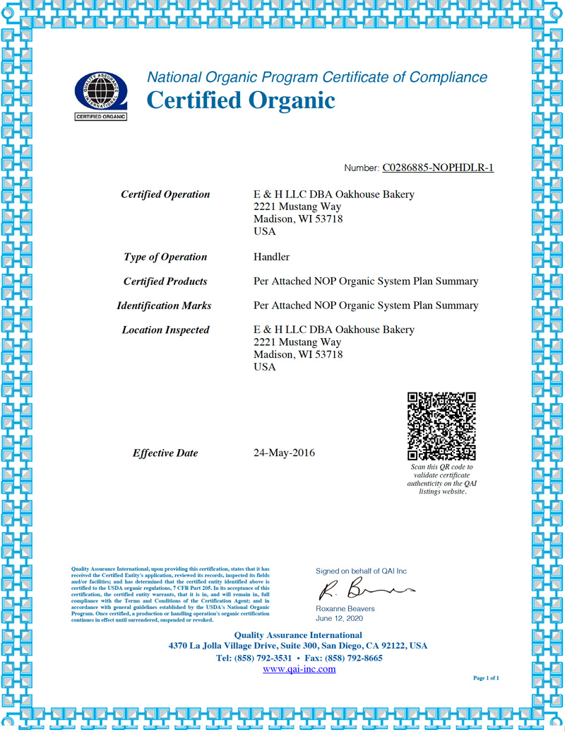 Organic Certificate