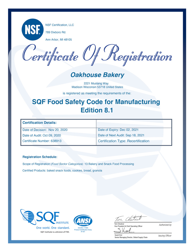 SQF Certification